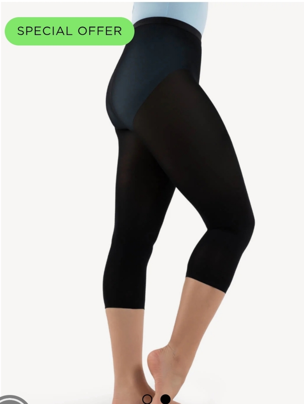 Capezio Black Footless Tights XL